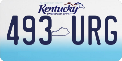KY license plate 493URG