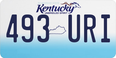 KY license plate 493URI