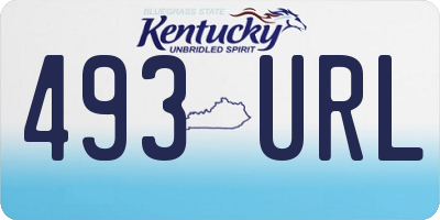 KY license plate 493URL
