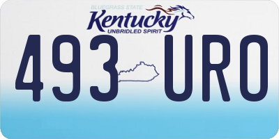 KY license plate 493URO