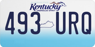 KY license plate 493URQ