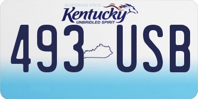 KY license plate 493USB