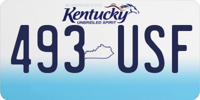 KY license plate 493USF