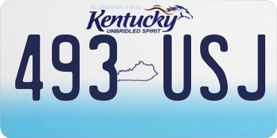 KY license plate 493USJ