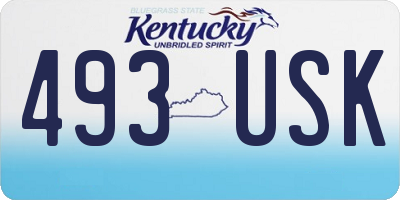 KY license plate 493USK