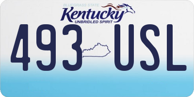 KY license plate 493USL