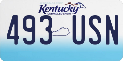 KY license plate 493USN