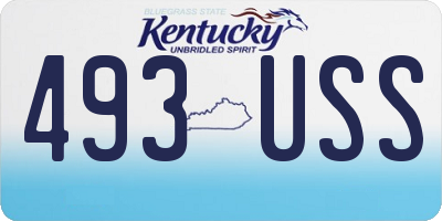 KY license plate 493USS