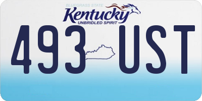 KY license plate 493UST