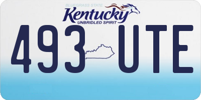 KY license plate 493UTE