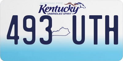KY license plate 493UTH