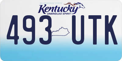 KY license plate 493UTK