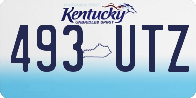 KY license plate 493UTZ