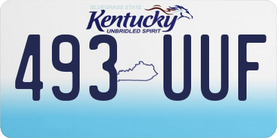 KY license plate 493UUF
