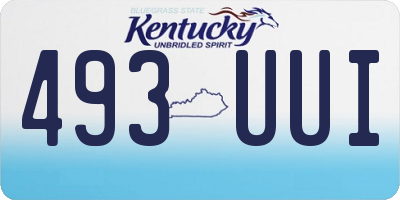 KY license plate 493UUI