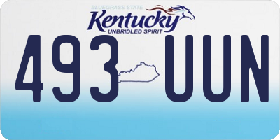 KY license plate 493UUN