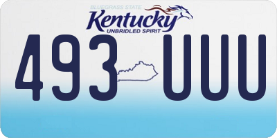 KY license plate 493UUU