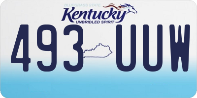 KY license plate 493UUW