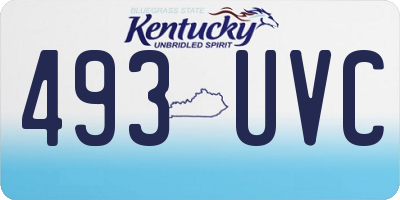 KY license plate 493UVC