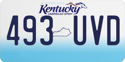 KY license plate 493UVD