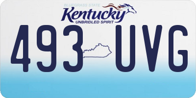 KY license plate 493UVG