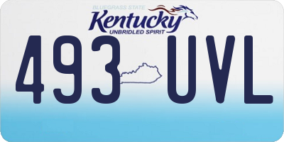 KY license plate 493UVL