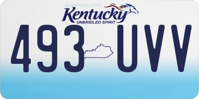 KY license plate 493UVV