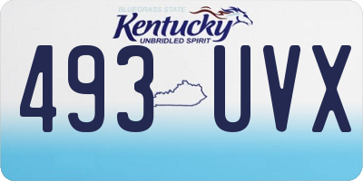 KY license plate 493UVX