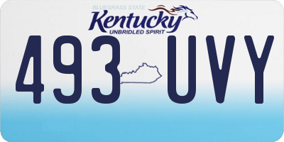 KY license plate 493UVY