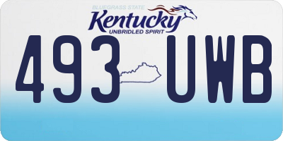 KY license plate 493UWB