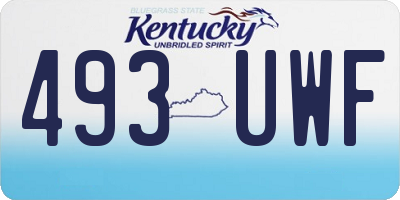 KY license plate 493UWF