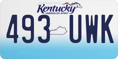 KY license plate 493UWK
