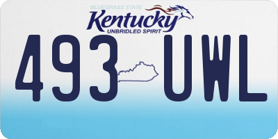 KY license plate 493UWL