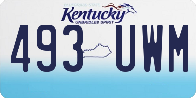 KY license plate 493UWM