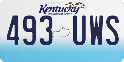 KY license plate 493UWS