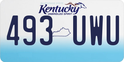 KY license plate 493UWU