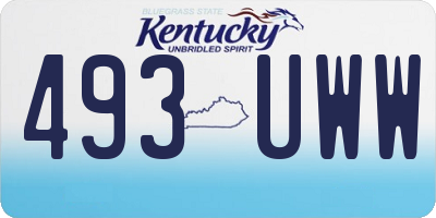 KY license plate 493UWW