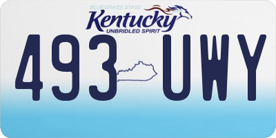 KY license plate 493UWY
