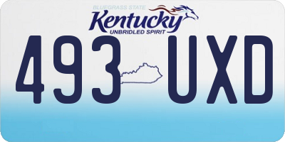 KY license plate 493UXD