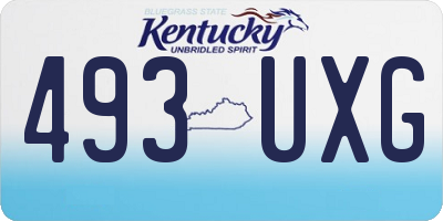 KY license plate 493UXG