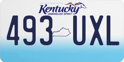 KY license plate 493UXL