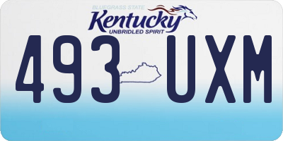 KY license plate 493UXM