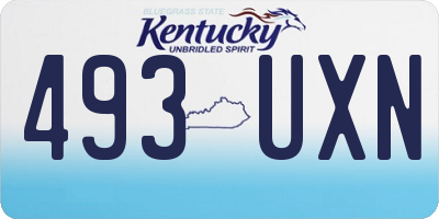 KY license plate 493UXN