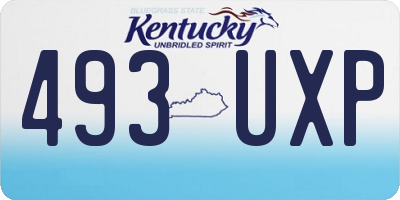 KY license plate 493UXP