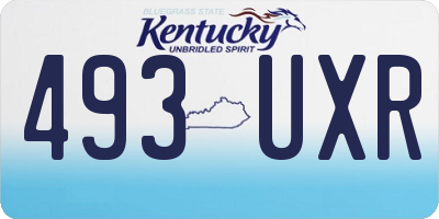 KY license plate 493UXR