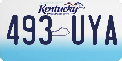 KY license plate 493UYA