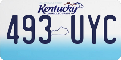 KY license plate 493UYC