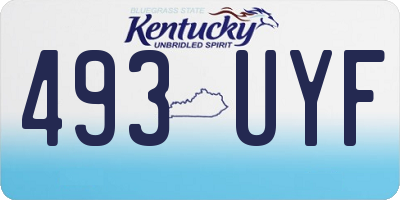 KY license plate 493UYF