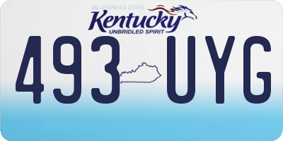KY license plate 493UYG