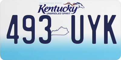 KY license plate 493UYK